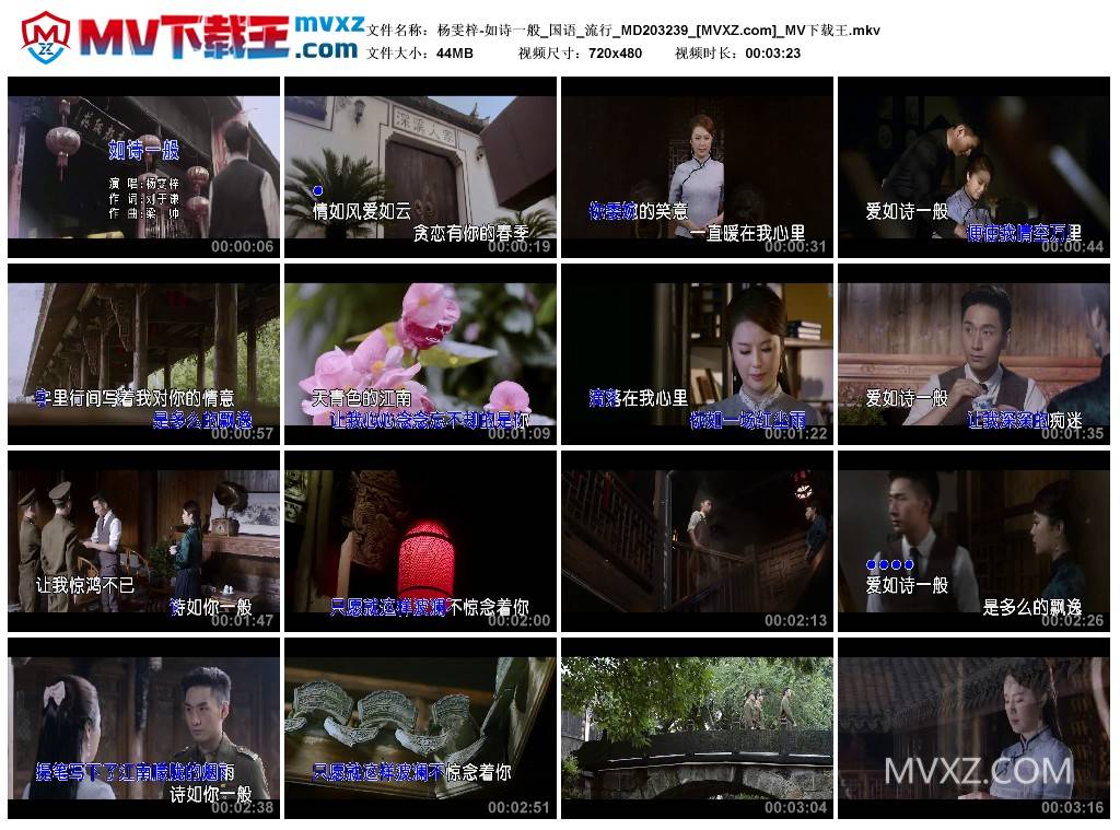 杨雯梓-如诗一般_国语_流行_MD203239
